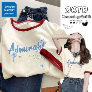Jeanswest | Cotton Color Block Womens Short Sleeve T-shirt