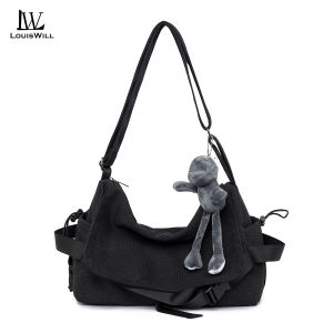LouisWill Shoulder Bag Fashion Messenger Bag Portable Travel Bag Large Capacity Cross Body Bag Lightweight Casual Bag Leisure Sport Street Bag Mens Bag Sling Bag for Men Shoulder Bag for Men Black Bag