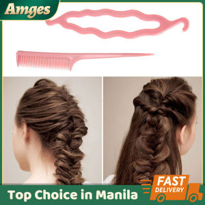 4 Pcs/Set Hair Braiding Twist Curler Styling Set Hairpin Holding Hair Braiders Pull Hair Needle Ponytail Holding Diy Styling Hair Accessories Candy Colored Patterned Hair Tool For Weaving Hair