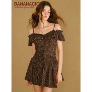 BANANA CICI | Áo Voan Retro Hoa Văn Nơ Dây