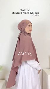 French Khimar By ZAYYAN - French Khimar Mecca Crinkle Size L & XL Premium Hijab