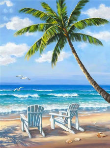 60X75cm Oil Painting By Numbers Sea View Landscape On Canvas DIY Paint by numbers Frameless Digital Painting Home Decor