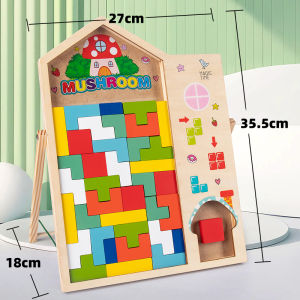 Childrens Educational Toys Tetris Building Blocks Animal Puzzle Wooden Intelligence Development 3-6 Years 0ld Birthday Gift Girl Boy Assembly