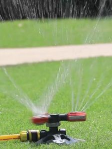 Lawn SprinklerUpgrade Garden Sprinkler Automatic 360 Degree Rotating Irrigation Grass Water Sprinkler System Adjustable Garden Hose Sprinkler for Yard Built in 36 Units Angle Spray Nozzle Weighted Gardening Watering System for Plant Irrigation Playing