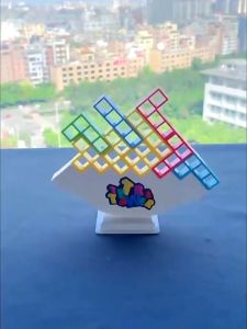 Kids Tetris Building Blocks Fun Swing Stacking Multiplayer Board Game Puzzle Toys 俄罗斯方块叠叠乐平衡拼插积木亲子互动摇摆叠叠高儿童玩具益智 A992