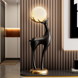 Modern Minimalist Wealth Attracting Deer Large Ornament Living Room Luxury Sofa TV Cabinet Side Floor Atmosphere Lamp Moving Gift