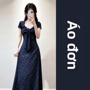 BIFEIMENG | Đầm Hoa Ren Pháp Elegante Màu Xanh