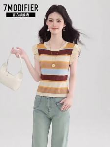 7.Modifier | Áo Thun Tay Chuông Viền Đối Chiếu Sọc