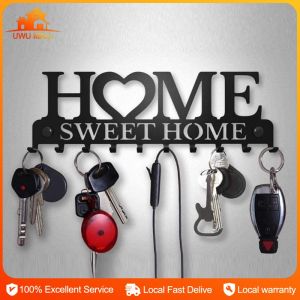 Metal Iron HOME Key Hook Punch-free Storage Rack Creative Love Home Wall-mounted Coat Rack