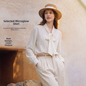 INMAN | Linen Lyocell Bow Neck Shirts