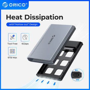 ORICO 2.5 INCH Type-C External HDD Case 5Gbps Hard Drive Enclosure With Heat Dissipation Design for Laptop Accessories