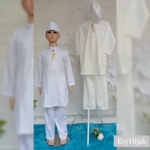Koko Anak Putih Pakistan Bahan Toyobo Setelan Muslim Anak Laki Laki Bordir Untuk Usia 5 Sampai 11 Tahun