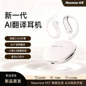 Newmine M17 Wireless Bluetooth Earphones Sports Business High Sound Quality AI Smart Noise Reduction Hanging Ear Style Translation Headsets