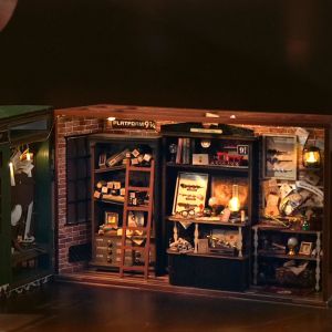 CUTEBEE DIY Doll House Dollhouse Miniature house 3d Wooden Toy house for kids with Dust Cover Handmade Birthday Gift Harry potter Magic shop