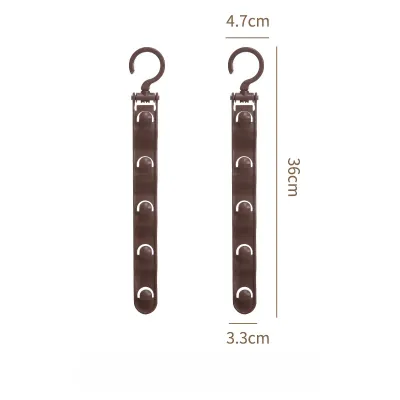 Multi-Layered Five Linked Clothes Hanger with Connecting Hook Home Wardrobe Space Saving Storage Multi-Functional Student Dormitory Plastic Hanger