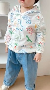 100% cotton áo chống nắng dài tay cho trẻ sơ sinh áo khoác mùa hè cho bé lưới mỏng nhẹ thoáng khí mát mẻ và thoải mái.