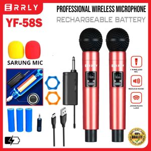 Mic Microphone Karaoke Profesional Wireless YF-58S UHF Double
