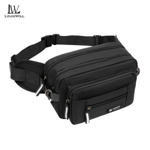 LouisWill Men Waist Bag Shoulder Bag Chest Bag Fashion Cross Body Bag Oxford Waterproof Bag Multi Layer Large Capacity Leisure Bag Street Bag Casual Bag Lightweight Messenger Bag Travel Bag Sports Bag