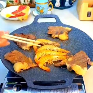 WAJAN KONDUKSI PANGGANGAN BBQ ANTI LENGKET  DIAMETER 34 CM