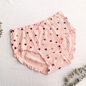 Plus Size Underwear Womens Fat mm 100.00Kg Pure Cotton Mid-High Waist Girl Japanese Traceless Ventilation Cotton Classic Briefs