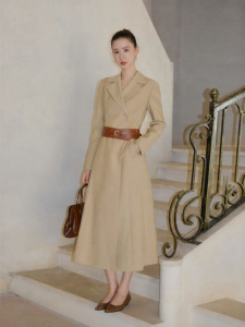 XXNING | Áo Khoác Trench Coat Dây Nịt Ép Eo Phong Cách Anh