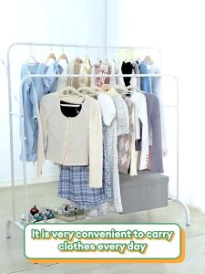 NINI Single Double Pole Strong Steel Structure Laundry Cloth Rack Organizer / Hanging Organizer/Rak Baju/Cloth Hanger Stand / Penyangkut Baju