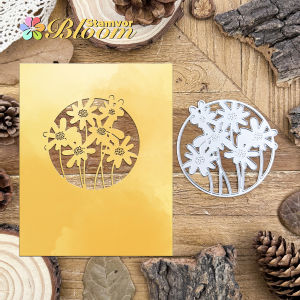 Khuôn Cắt Kim Loại Hình Tròn Hoa Cúc Xinh Xắn Dùng Cho Làm Album Ảnh Trang Trí Dập Nổi Tương Thích Với Tấm Thép Carbon Mỏng