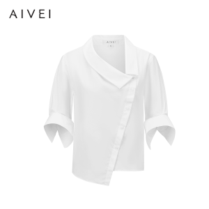 AIVEI | Asymmetric Slanted Collar Commuter Design Shirt