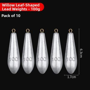 Long Range Casting Water Drop Shape Ring Hook Sinker Lead Weights