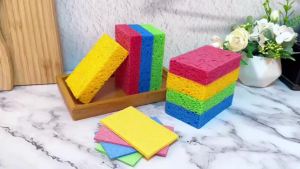 8/16/24pcs Large Cellulose Sponges Kitchen Sponges Durable Dishwashing Colored Sponges for Cleaning and Scrubbing Dishes