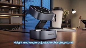 UGREEN 2-IN-1 15W MagFlow Qi 2 Wireless Charger Trạm Dock sạc không dây Qi2 sạc nhanh for iPhone 15 14 Pro Max AirPods iWatch Samsung S24 S23 Ultra Moedl:35316