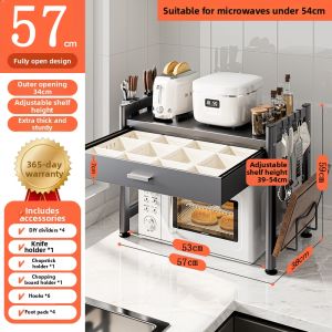 HANGSHAO | Multi-functional Kitchen Storage Rack for Microwave Oven Cooker etc with Drawer