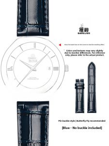 GANG JUE | Original Omega Leather Watch Band Suitable For Men And Women 20m Flat Interface Needle Buckle Middling Thickness Mat Finish