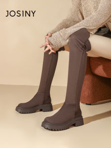 Josiny | Height Increasing Round Toe Stretch Over-knee Boots