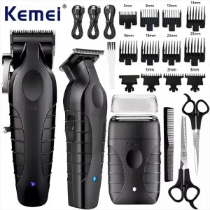 Bộ Cắt Tóc Chuyên Nghiệp Kemei KM-2296 KM-2299 KM-T95 Dành Cho Nam Lưỡi Dao Bằng Thép Không Gỉ Máy Tỉa Tóc Với 3-4 Đầu Cắt Sử Dụng Được Khi Khô/ướt