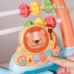 Cute Baby Walker Music Walking Assistant Push Cart - Anti-Tipping Baby Walker for 6-18 Months Toddler Learning to Walk Push Toy for 1 Year Old Mainan Bayi 宝宝学步推车防侧翻婴儿学走路助步6-18个月9学步车手推车玩具1岁