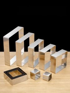 Nghệ Thuật Nướng Bằng Thép Không Gỉ Hình Vuông Dày 5cm Nhiều Kích Thước DIY Tiramisu Mousse Baking Tools Moulds