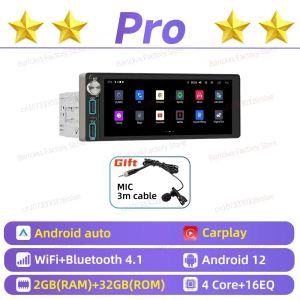 Wireless Carplay Autoradio 6.86" 1 Din Radio Android Car Multimedia for VW Volkswagen UP 2011-2017 Head Unit GPS Navigation Wifi