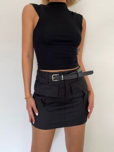 High Waist Workwear Mini Skirt Womens Fashion Summer New Tight Fit Pants Skirt Design Cool And Spicy Butt Covering Skirt