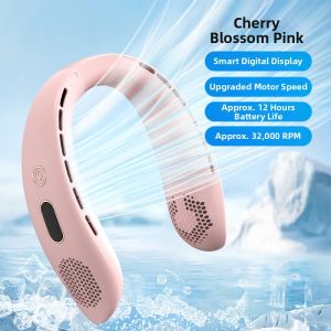 Portable Neck Fan USB Rechargeable Mini Kitchen Air Conditioner Lazy Persons Neck Hanging Fan Macaron Color Household Item