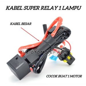Premium Kabel Super Relay set 1 Lampu HID Projie Projector Biled LED 40A Output H4 Motor Mobil