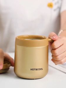 Bình giữ nhiệt 500ml HiLOGI ly giữ nhiệt inox 304 có tay cầm và nắp đậy giữ nhiệt giữ nóng 6h giữ lạnh 12h