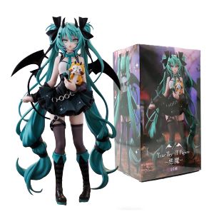 Bandai | Anime Hatsune Miku 19CM Little Devil Raccoon Action Figure Model Toys Cute Action Model PVC Collection Desktop Accessories Gift