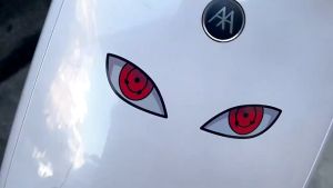 Bloody Sharingan Car Sticker: Little Devil Eyes Motorcycle Reflective Decorative Sticker Tail Window Personality Creative Waterproof Car Sticker