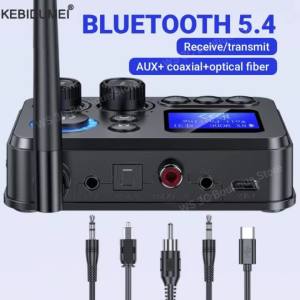 Bluetooth 5.4 Receiver Transmitter Support TF/U-Disk Play AUX 3.5mm Jack Optical/Coaxial Wireless Audio Adapter For TV Car Kit