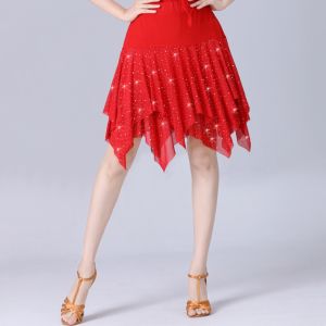 Latin Performance Competition Female Adults Step On Jitba Dress In Three Steps Irregular Skirt