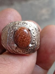 batu cincin akik pasir mas 10 mm mban alper alpaka super
