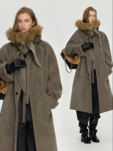 ULD | Detachable Hood 100 Wool Long Coat