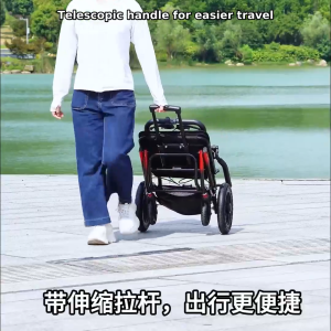 Lightweight Foldable Wheelchairwith Telescopic Handle | Travel Transport Push Chair for Elderly Seniors Only 10.4KG SG Ready Stock