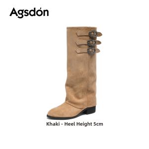 Agsdon | Thick Soled Long Shaft Boots Vintage Knight Style for Summer